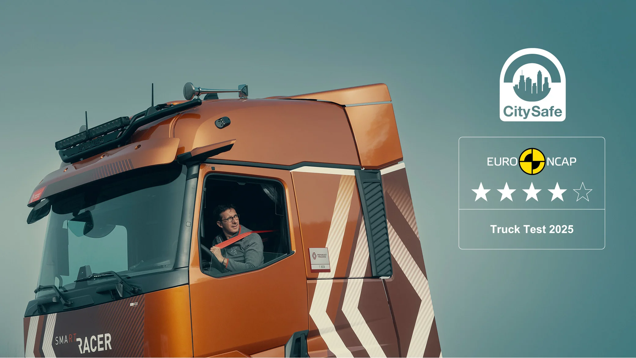 Renault Trucks T behoudt 4 Euro NCAP-sterren en ontvangt CitySafe-label